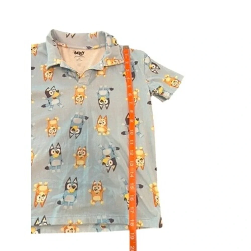 Bluey Boys Light Blue All Over Print‎ Polo Shirt Size 7-8 34E0441EY
